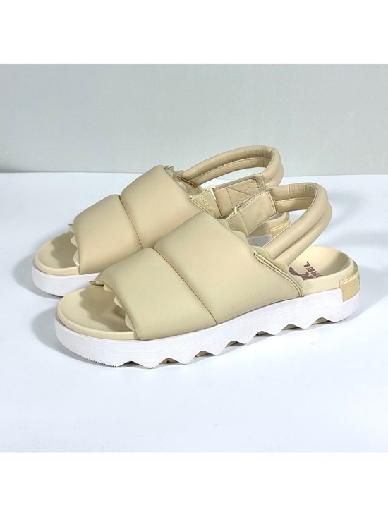 Sorel Shoes - Sorel Viibe Slingback Sandals Size 10 Ivory Cream Puffy Leather New Comfort